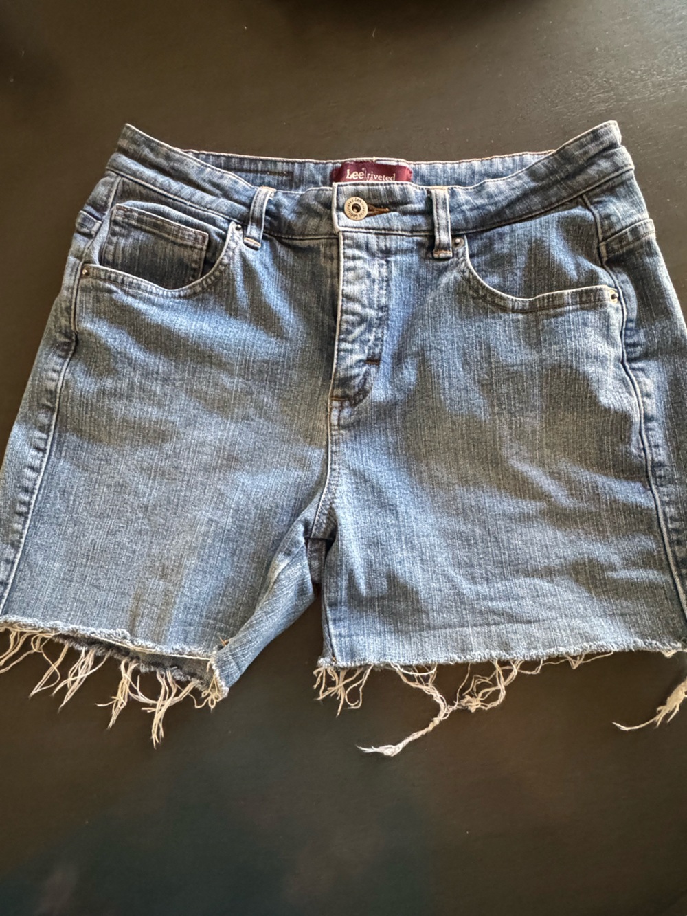 Ladies Lee Riveted Frayed Edge Jean Shorts